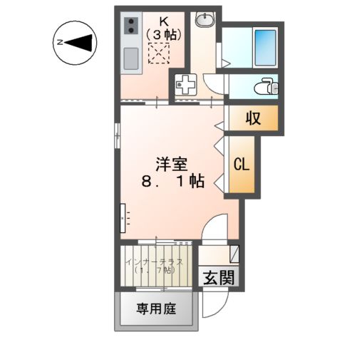 仮)太田市飯塚町1K1LDK新築アパートの間取り