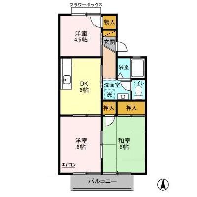 メゾンベール Aの間取り