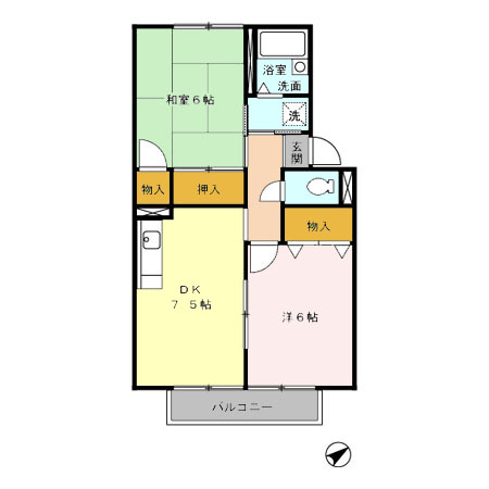 プレジール三宅 Dの間取り