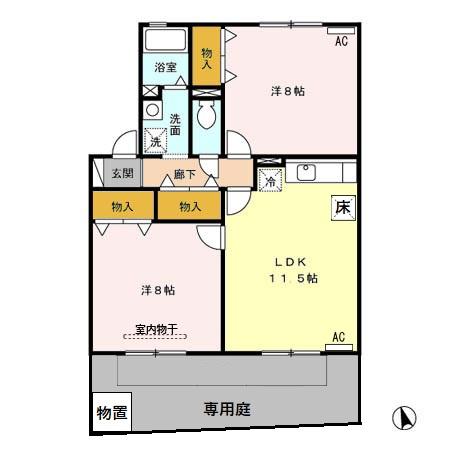 サニーコート仙古 Bの間取り