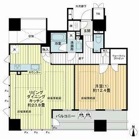 クレヴィアタワー御堂筋本町の間取り