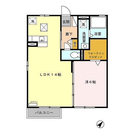 モナリエ白須賀 Bの間取り