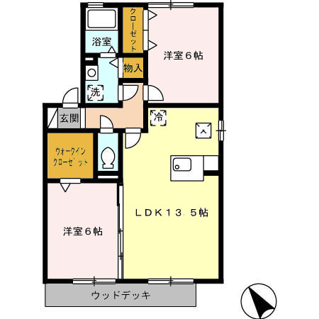 パルトネールII A棟の間取り
