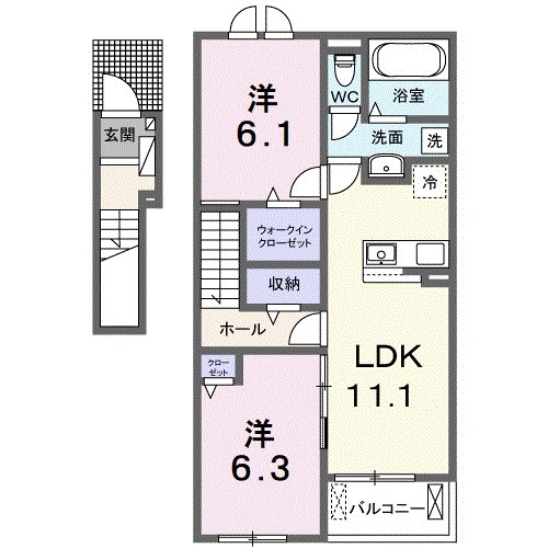 ヴィスタ ブライト Eの間取り