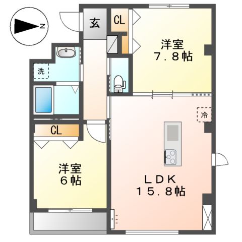 RIVERSIDE BRIN(リバーサイドブラン)の間取り
