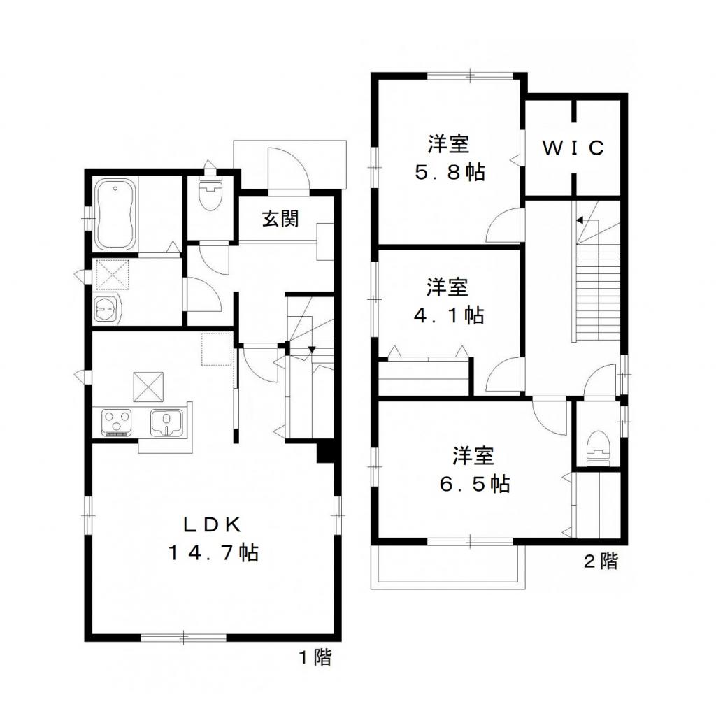 旭町戸建貸家C棟の間取り