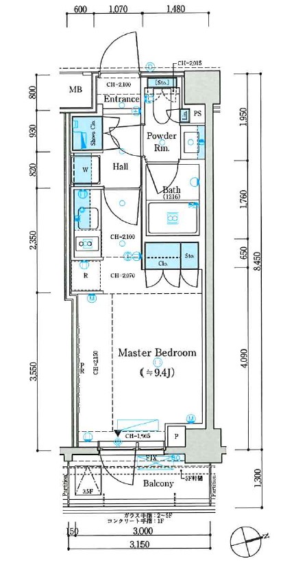 パークリュクス蒲田一丁目の間取り