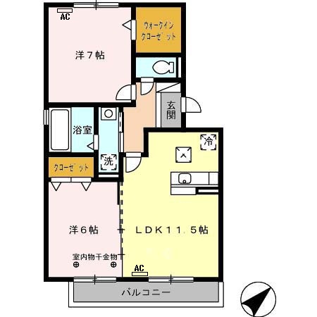 メルベーユMⅡの間取り