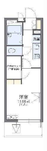 舞阪町浜田の完工年月(2009年3月)築の賃貸マンションの間取り
