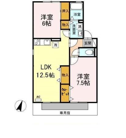 クレールコンフォート Bの間取り