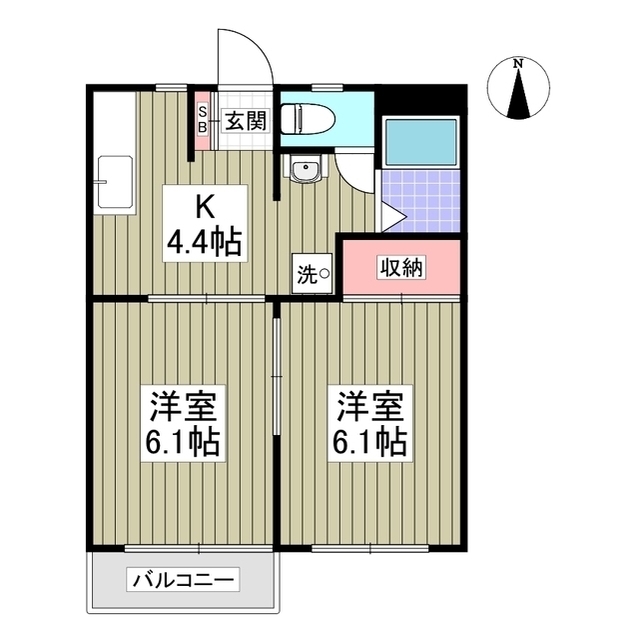 かしまハイツAの間取り