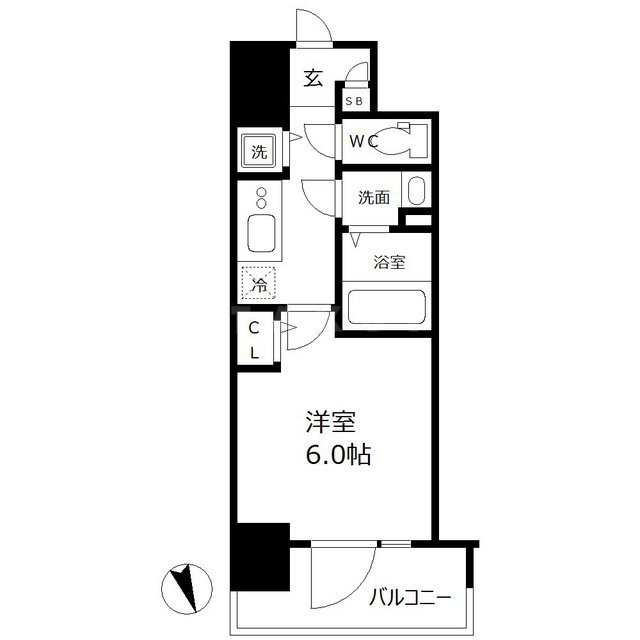 エスリード難波ステーションゲート ノーステラスの間取り