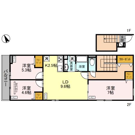 セレスティア松が丘・203号室の間取り