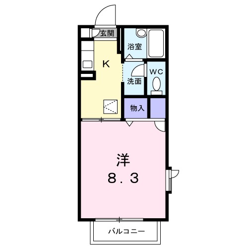 平沢の完工年月(2001年8月)築の賃貸アパートの間取り