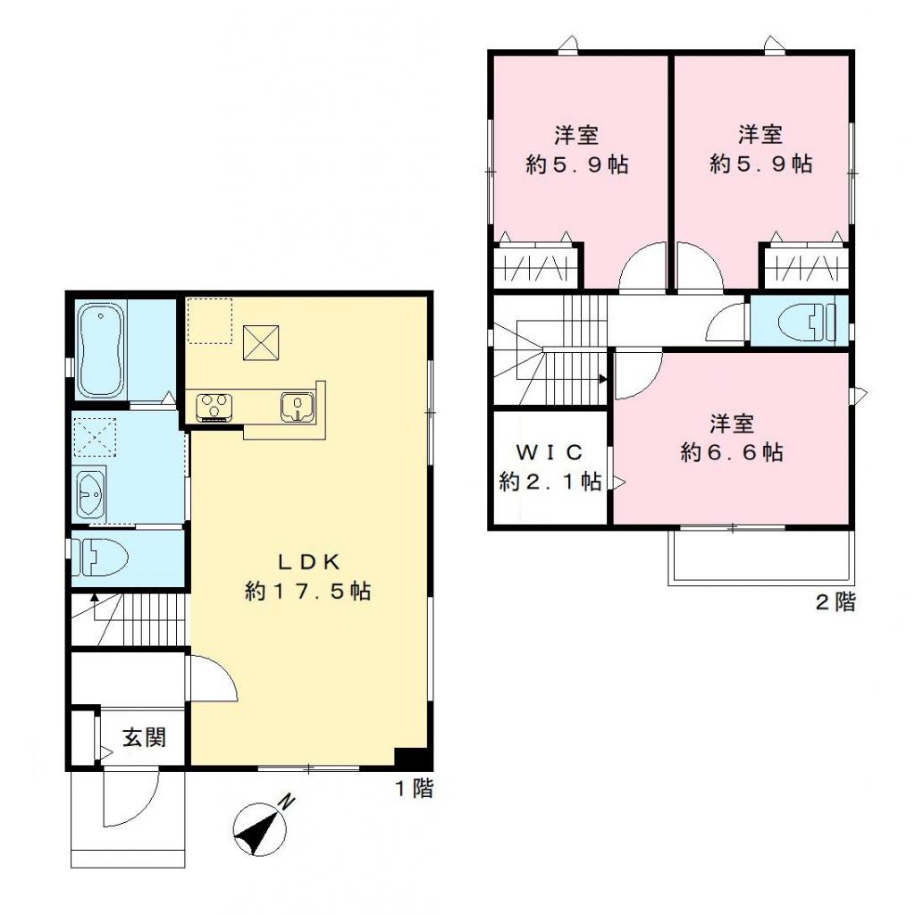 La casa Ⅰ棟の間取り