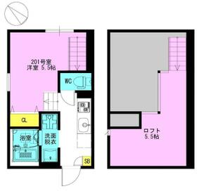 ＲＩＺＥＳＴ　アーク・201号室の間取り