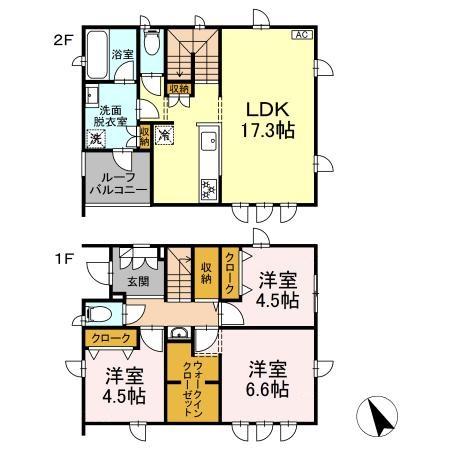 アリアＫ　Ａ棟・101号室の間取り