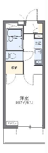 レオパレスハピネスオリーブ・301号室の間取り