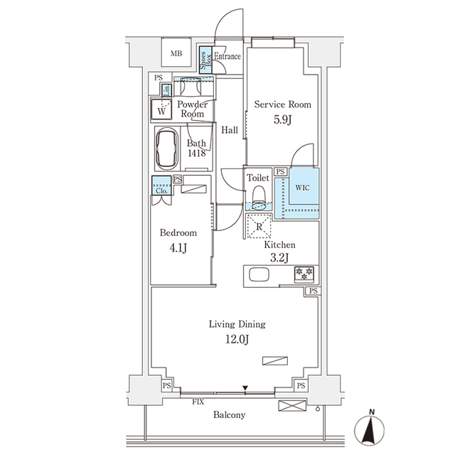 フロンティアレジデンス錦糸公園の間取り