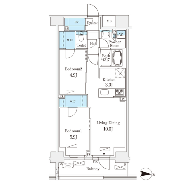 フロンティアレジデンス錦糸公園の間取り