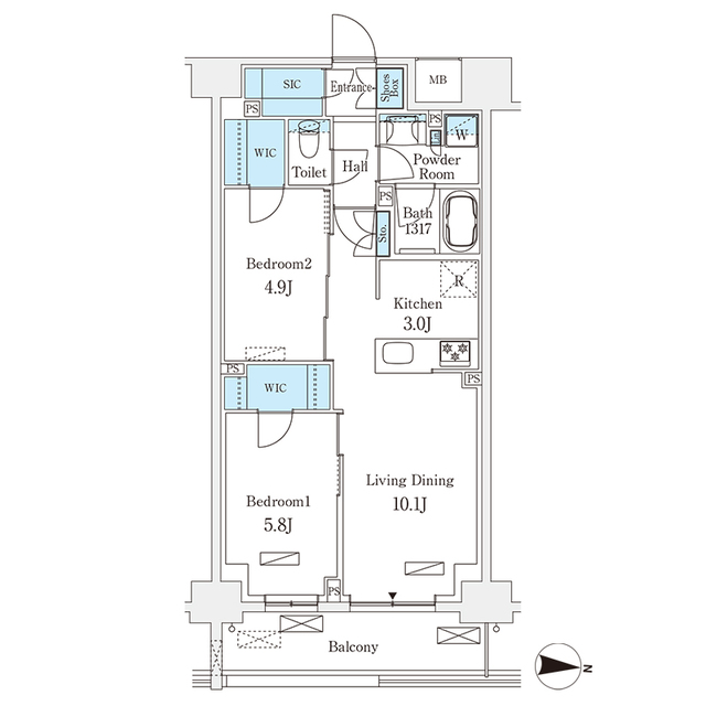 フロンティアレジデンス錦糸公園の間取り