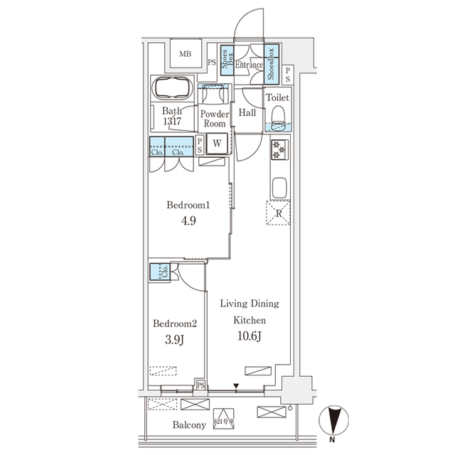 フロンティアレジデンス錦糸公園の間取り