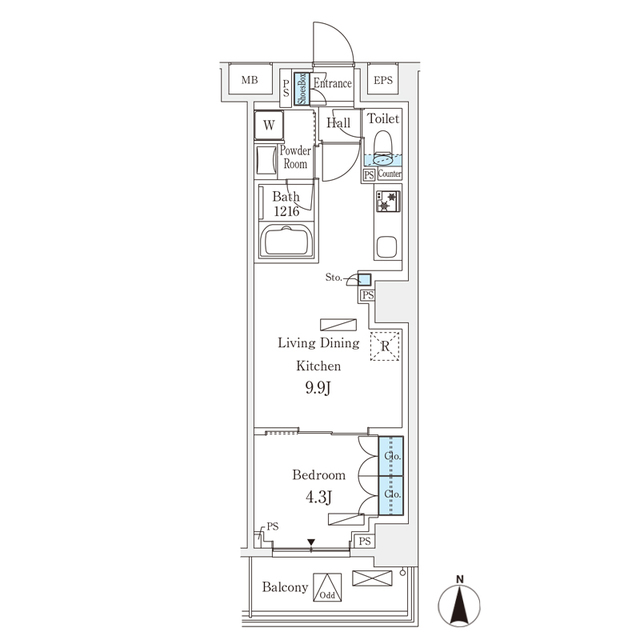 フロンティアレジデンス錦糸公園の間取り