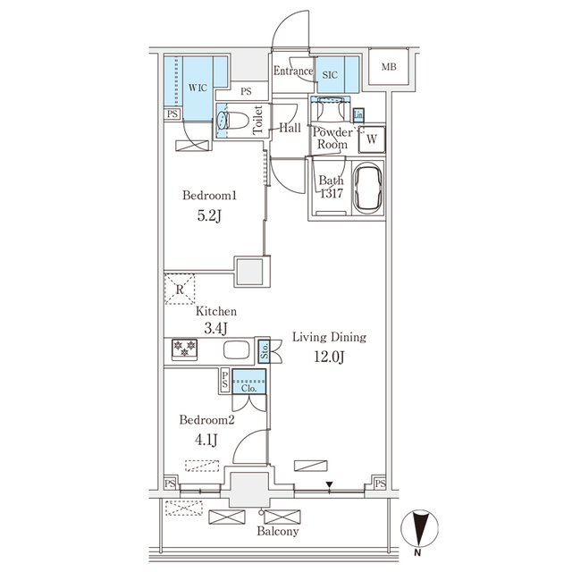 フロンティアレジデンス錦糸公園の間取り