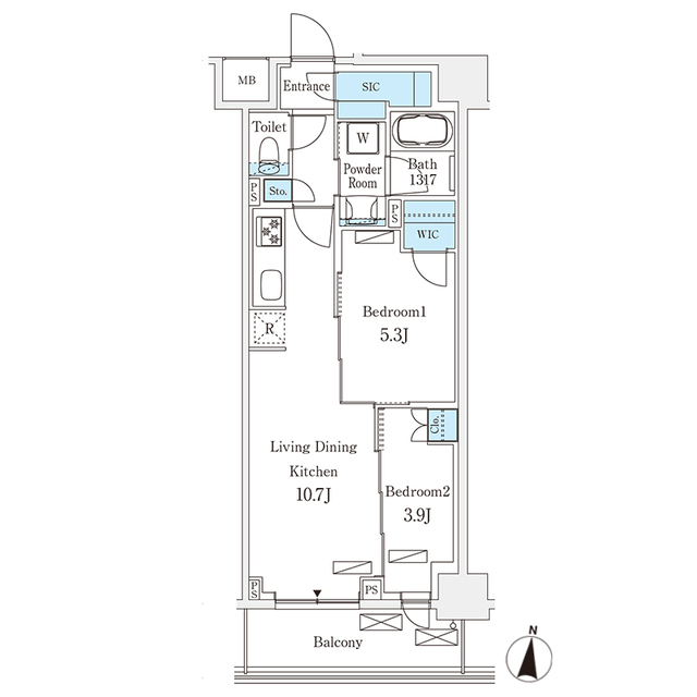 フロンティアレジデンス錦糸公園の間取り