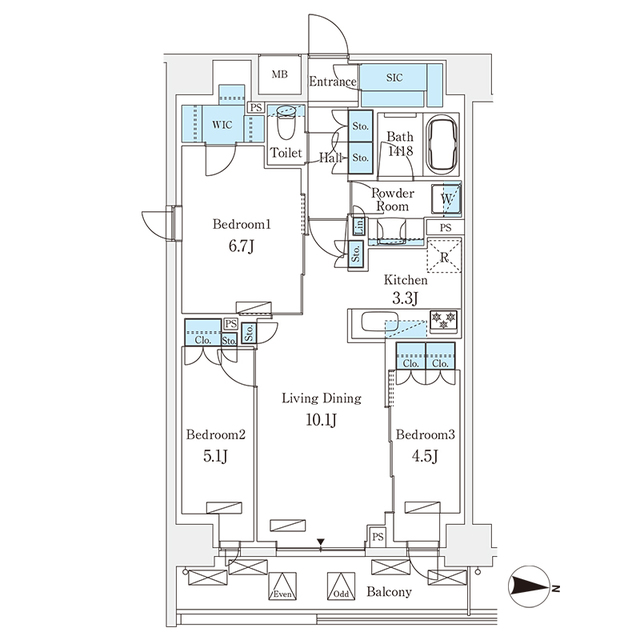 フロンティアレジデンス錦糸公園の間取り