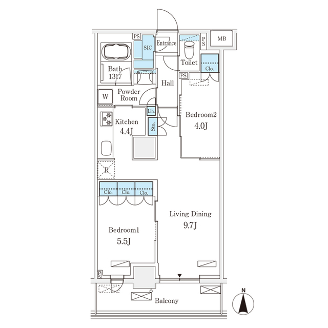 フロンティアレジデンス錦糸公園の間取り