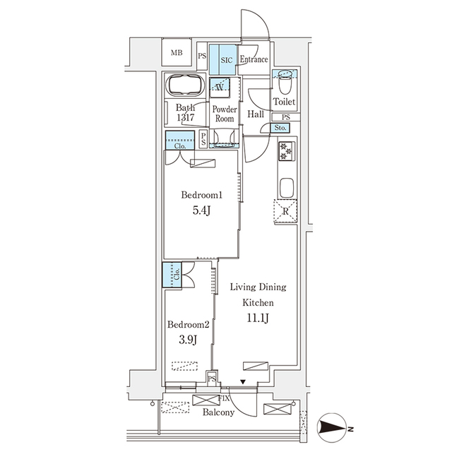 フロンティアレジデンス錦糸公園の間取り