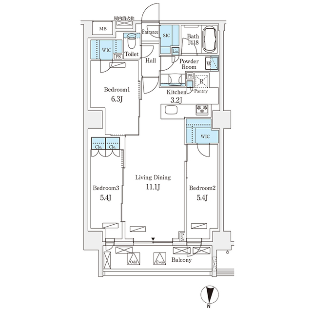 フロンティアレジデンス錦糸公園の間取り