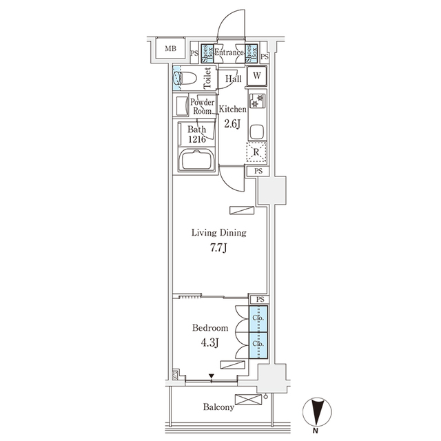 フロンティアレジデンス錦糸公園の間取り