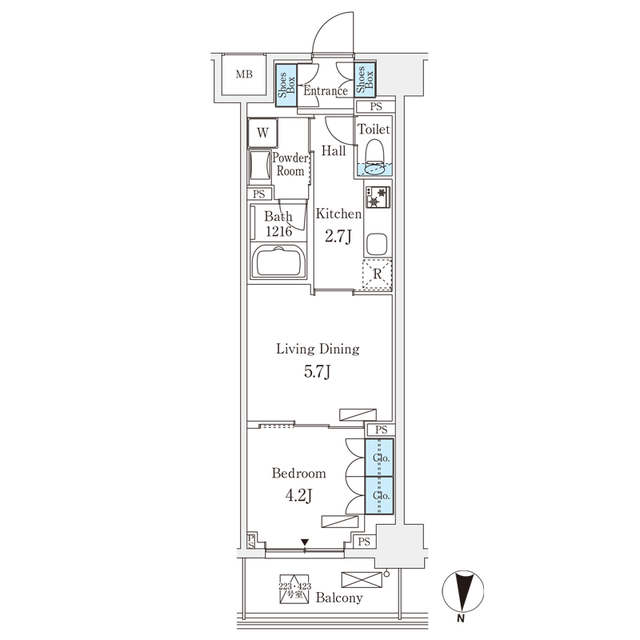 フロンティアレジデンス錦糸公園の間取り