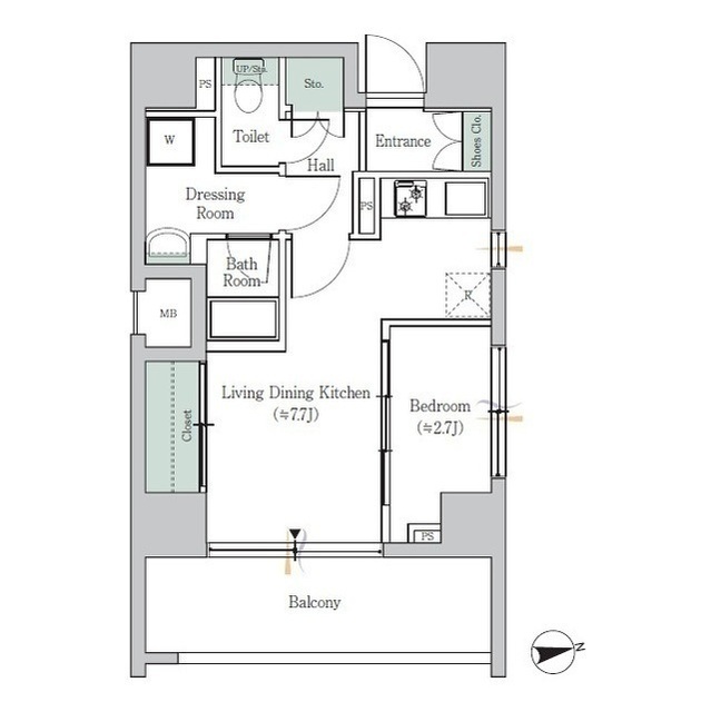 ONE ROOF FLAT TOGOSHIの間取り
