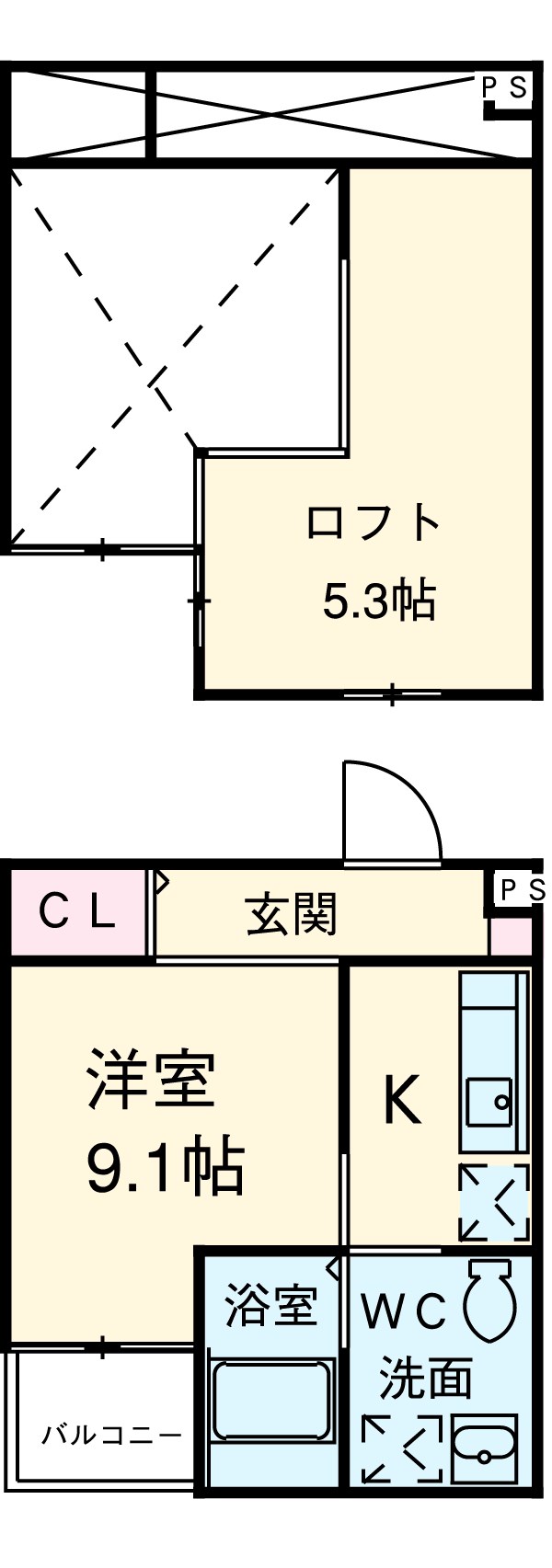 エスポワールOSUGI(エスポワールオオスギ)の間取り