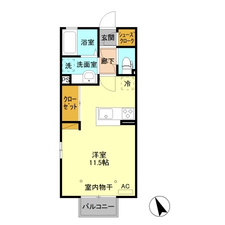 セントラル ヴィレッジ Bの間取り