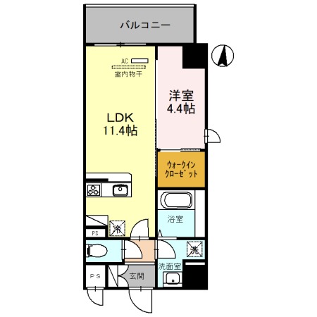 105号室の間取り