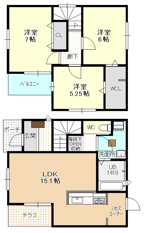 永森町313-2KODATEXⅣBの間取り