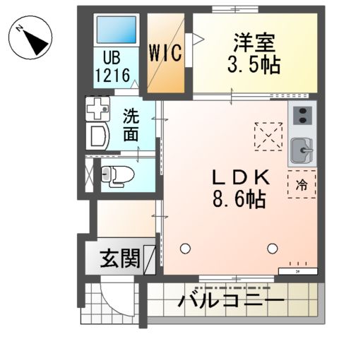 シェルル・ロココモダンⅡ古見(仮)の間取り