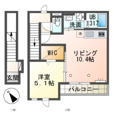 シェルル・ロココモダンⅡ古見(仮)の間取り