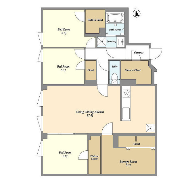 エフローレプルミエ武蔵小山の間取り