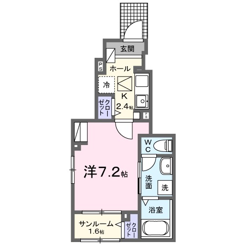 ラトゥール・エヌ・01030号室の間取り
