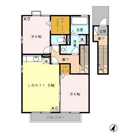 ソレイユ西島 Bの間取り