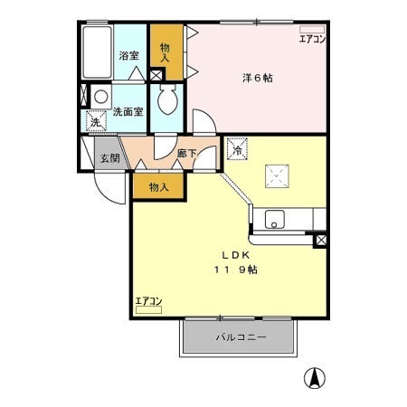 グリーンカースル Aの間取り