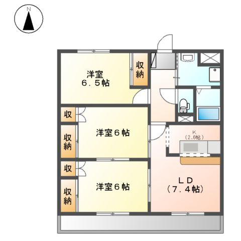 ヴァンヴェール五明Aの間取り