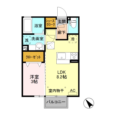 リヴェール乙女 Bの間取り