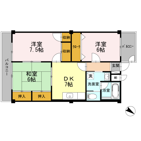 ディアコート中田の間取り