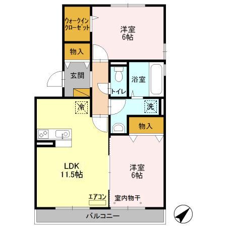 フローラル Aの間取り